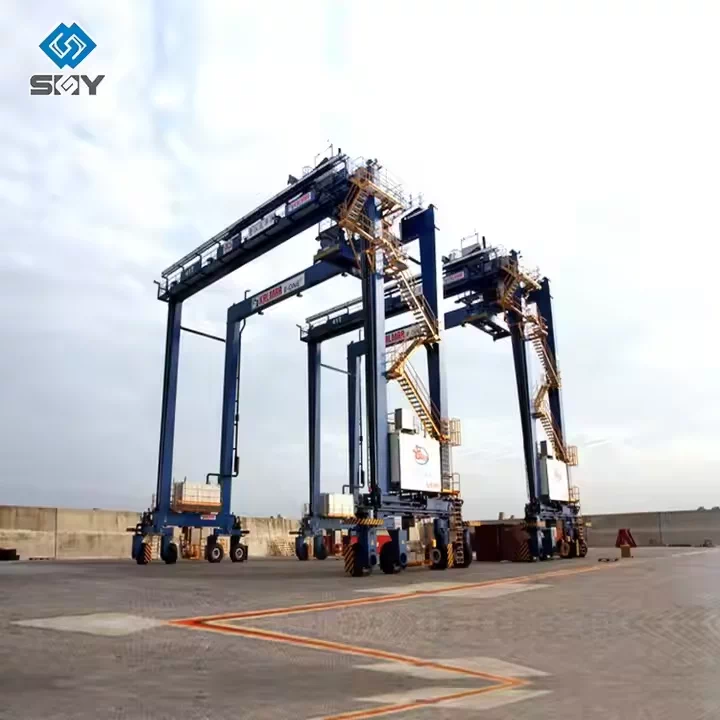 Double Girder Portable Gantry Crane Boat Construction Container Lifting Rubber Tyred Gantry Crane