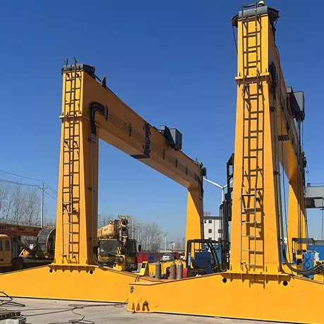 L typed Single Girder Hook Gantry Crane with a winch.webp