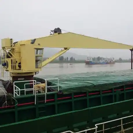 Marine Cargo Deck Crane loading containers on ship