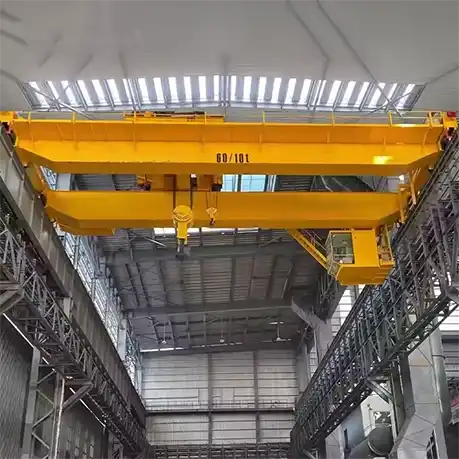 High capacity twin girder bridge crane for warehouse logistics