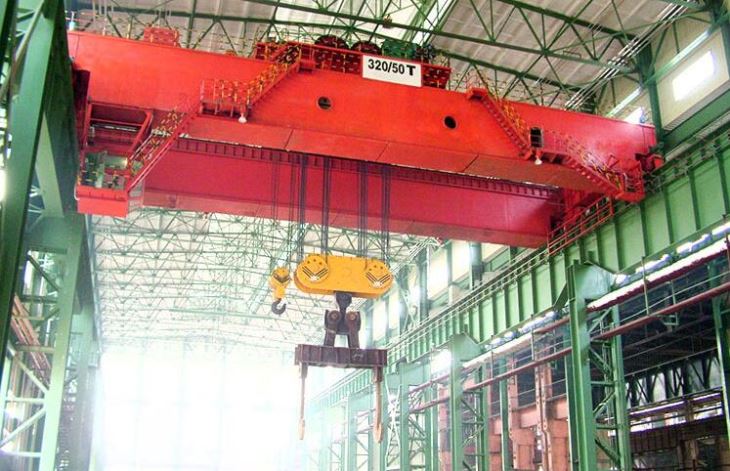 Casting Metallurgy Overhead Crane In Steel Workshop